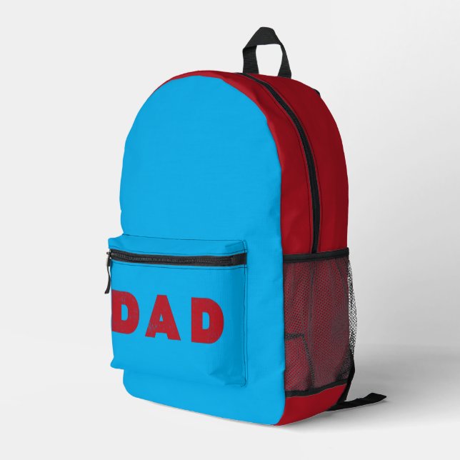 Vater [Roter, abgenutzter Text] Bedruckter Rucksack (Rückseitige Ecke Rechts)