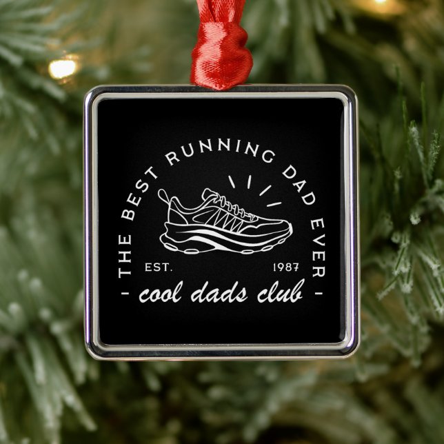 Vater-Run-Club Marathonläuferin Sportästhetik Ornament Aus Metall (Baum)