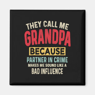 Vater & #; s Day Opa Partner in Crime Funny Funny  Magnet
