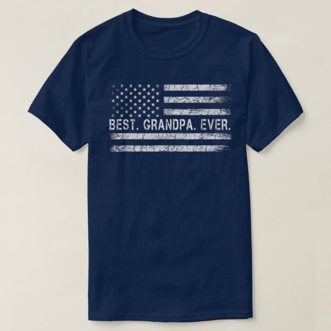Vater sagt, das beste Opa je mit US American Fl T-Shirt (Design vorne)