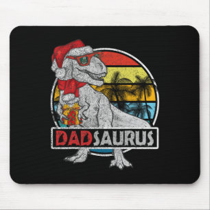 Vater Saurus T Rex Dinosaur Familie Matching Xmas Mousepad