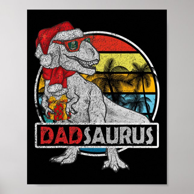 Vater Saurus T Rex Dinosaur Familie Matching Xmas  Poster (Vorne)