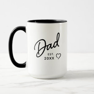 Vater Schwarz-Weiß-Minimalistisches Est-Jahr Tasse