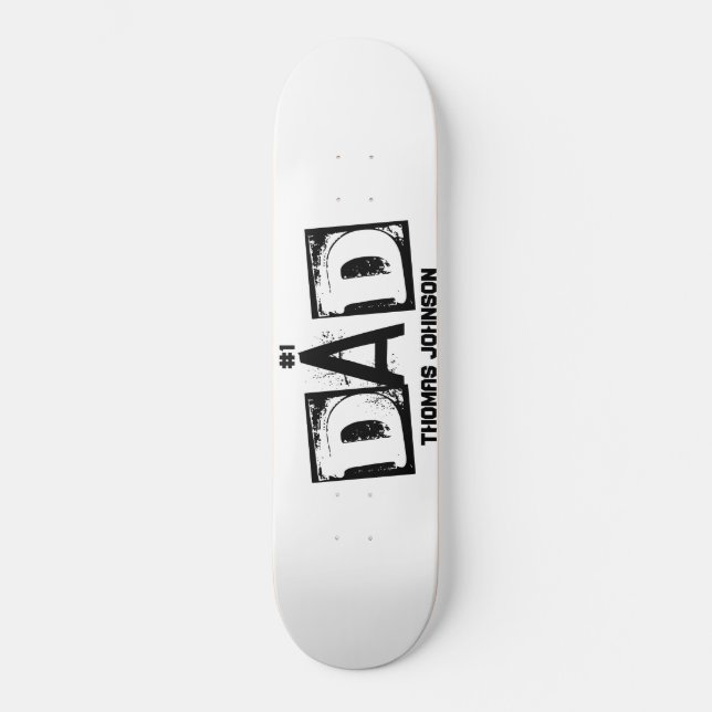 Vater Schwarz/Weiß Personalisiert Skateboard (Vorderseite)