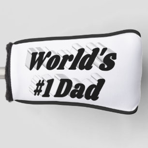 Vater schwarzer Text Golf Headcover