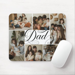Vater-Script-Typografie 6-Foto-Collage Mousepad