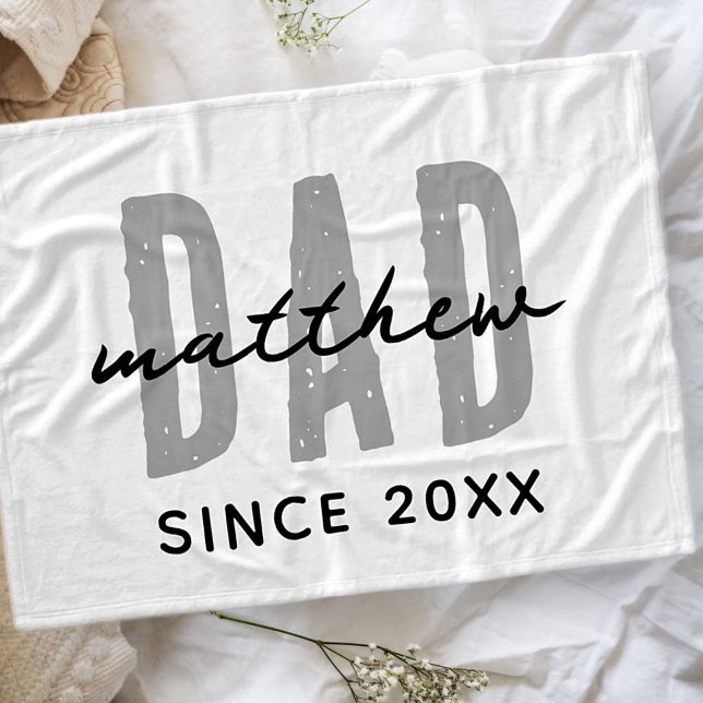 Vater seit 20XX Moderne, einfache Preppy Fleecedecke (Von Creator hochgeladen)