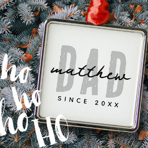 Vater seit 20XX Moderne, einfache Preppy Ornament Aus Metall