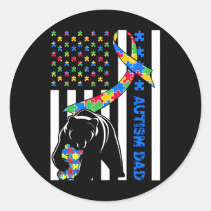 Vater Shirts Autismus Bewusstsein Amerikanischer F Runder Aufkleber