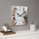 'VATER' Sie sind der beste Name und Angebotsschlüs Quadratische Wanduhr<br><div class="desc">Moderne Kollage und Zitat-Sake-Quadrat-Uhr mit 4 Fotos Ihrer Wahl, die leicht von einem Computer oder von Ihrem Telefon heruntergeladen werden können, der Text "VATER Sie sind das Beste" in eleganten Kalligrafien-Skript, Ihre Kinder-Namen und ein Angebot, das angepasst werden kann, damit es für Sie einzigartig und persönlich ist. Diese wunderbare Stimmung...</div>
