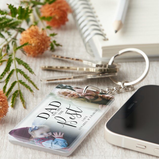 'VATER' Sie sind die beste 2-FotoCollage Schlüsselanhänger (Vorderseite rechts)