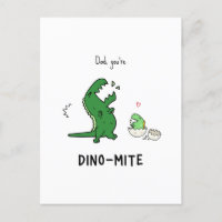 Vater Sie sind Dino-mite Postkarte