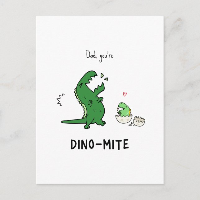 Vater Sie sind Dino-mite Postkarte (Vorderseite)