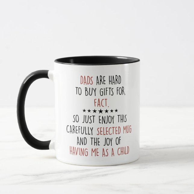 Vater sind schwer zu kaufen Geschenke für, also ei Tasse (Links)