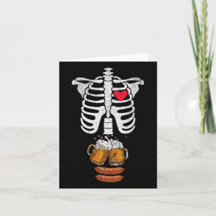 Vater Skeleton Halloween Beer Sausage Funny Pregna Karte
