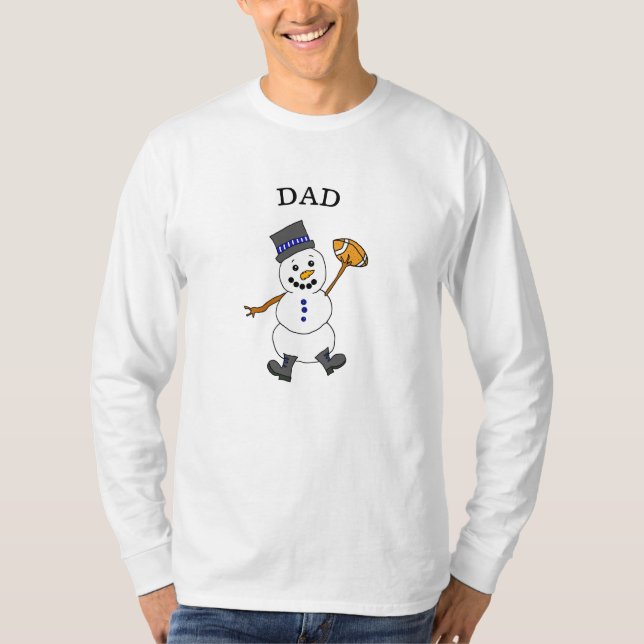 Vater Snowman Niedlich Whimsischer Weihnachtsfest T-Shirt (Vorderseite)