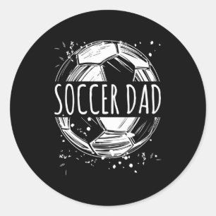 Vater-Soccer-Outfit mit Vintage-Look zum Vater-Tag Runder Aufkleber
