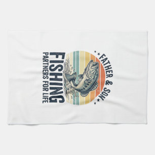 Vater-Sohn-Angelfreunde Vintage-Bass-Shirt_1 Geschirrtuch