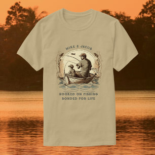 Vater Sohn Boot Angeln Benutzerdefinierte Namen Pa T-Shirt