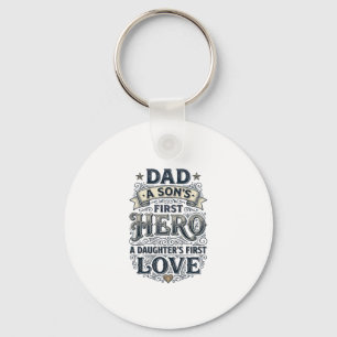 Vater Sohn Held Tochter Liebe Vintage-Typografie-S Schlüsselanhänger