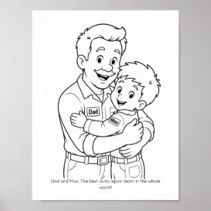 Vater & Sohn Mechaniker-Team Färbungsaktivitätspos Poster