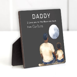 Vater Sohn Mond Botschaft Schild Fotoplatte