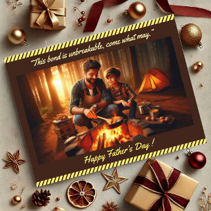 Vater Son Bonding Vatertag Zitat Foto Camping Postkarte