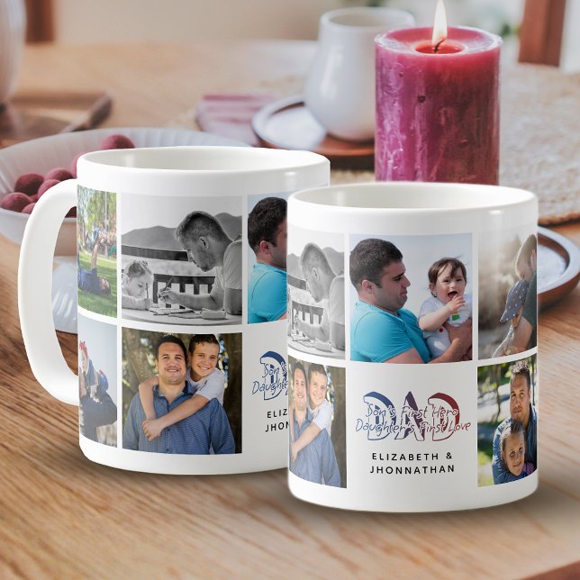 VATER Son & Daughter Zitat FotoCollage Familiennam Kaffeetasse (Von Creator hochgeladen)