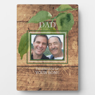 Vater Son Wood Stolz sein Sohn Foto Fotoplatte