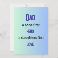 Vater, Sons First Hero, Daughters Erste Liebe