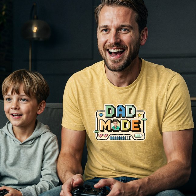 Vater-Spielerstände und -Fotos für die Retro-Level Tri-Blend Shirt (Fun Retro Level Up Dad Gamer Player Stats & Photo Tri-Blend Shirt)