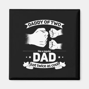 Vater Squared Väter Tag Vater von zwei Coolen Papa Magnet