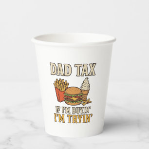 Vater Steuer Lustig Fast Food Vater Zitat Vektor D Pappbecher
