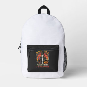 Vater Steuer Skelett Halloween Süßigkeiten Vektor Bedruckter Rucksack
