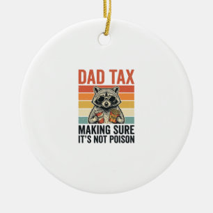 Vater Steuer Waschbär Vintage Lustiges Vater Shirt Keramik Ornament