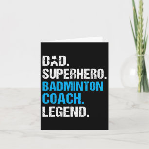 Vater Superheld Badminton Trainer Lustiger Badmint Karte