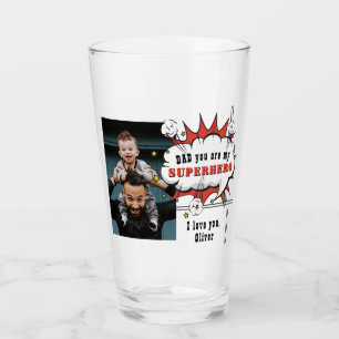 Vater Superheld Comic Sprechblasen Foto Glas
