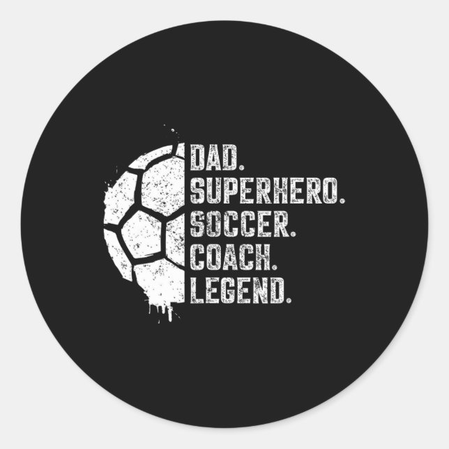 Vater Superheld Fußballtrainer Legende  Runder Aufkleber (Vorderseite)