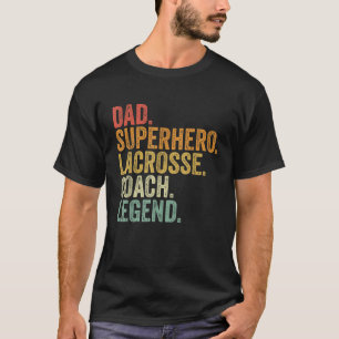 Vater Superheld Lacrosse Trainer Legende Vater Lus T-Shirt