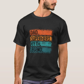 Vater Superheld-Mythos-Legende Retroflagge T-Shirt
