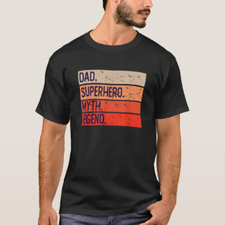 Vater Superheld-Mythos-Legende Retroflagge T-Shirt