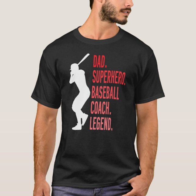 Vater Superheran Baseball Coach Legend Funny Baseb T-Shirt (Vorderseite)