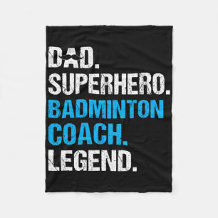 Vater Superhero Badminton Coach Funny Badminton Co Fleecedecke