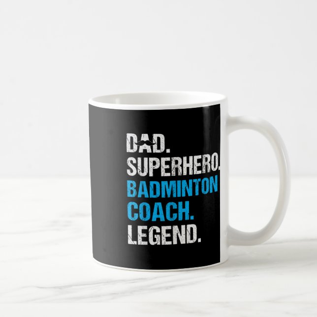 Vater Superhero Badminton Coach Funny Badminton Co Kaffeetasse (Rechts)