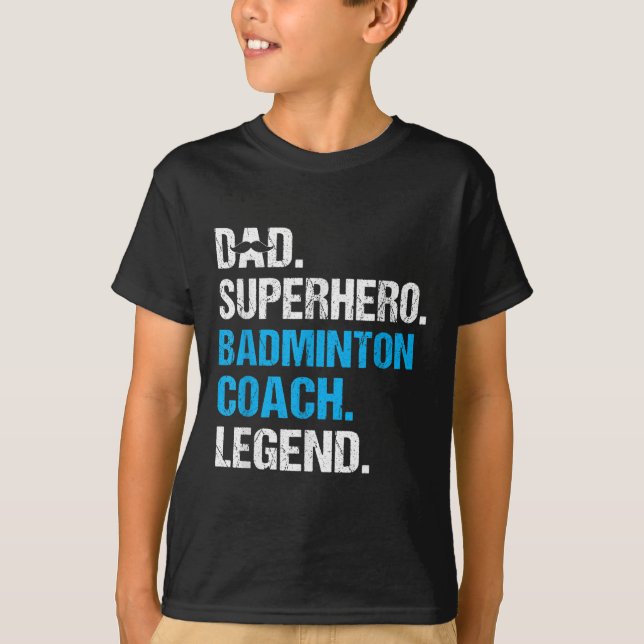 Vater Superhero Badminton Coach Funny Badminton Co T-Shirt (Vorderseite)