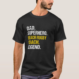 Vater Superhero Beach Rugby Coach Funny Spaß T-Shirt