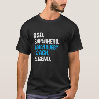 Vater Superhero Beach Rugby Coach Funny Spaß T-Shirt