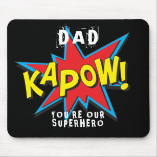 Vater Superhero Comic Vatertag Mousepad