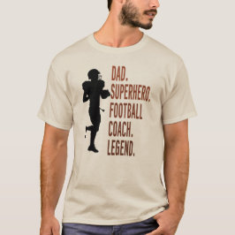 Vater Superhero Football Coach Legend Vatertag T-Shirt