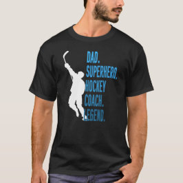 Vater Superhero Hockey Coach Legend Vatertag T-Shirt